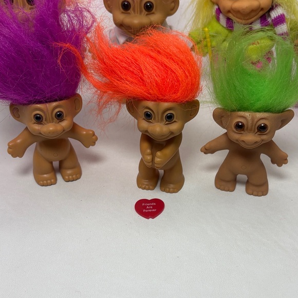 Lot of 9 Mixed Russ Troll Dolls with Vibrant Hair - Picture 2 of 14